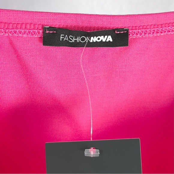 FASHION NOVA Hot Pink Safety First Buckle Mini Bodycon Dress XL NWT - Picture 8 of 10